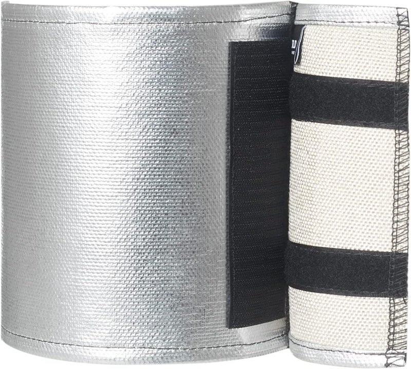 FLASLD Starter Heat Shield Barrier Cover 7"x 24" - Insulation High Temperature Aluminum and Fiberglass Heat Wrap Self Attaching - Image 3